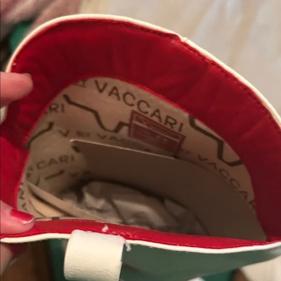 Ole Miss Women's Cream Heeled Boots with Red Embroidery - Picture 5 of 6